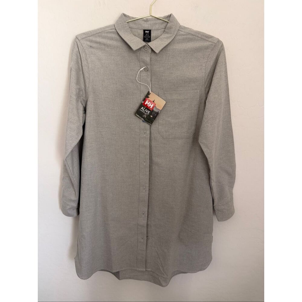 Helly Hansen 100% Organic Cotton Flannel Shirt Dress Size Medium NWT
